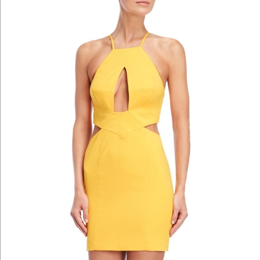 Jay Godfrey Gold Fusion Cutout Mini Dress | Chic Modern Luxury